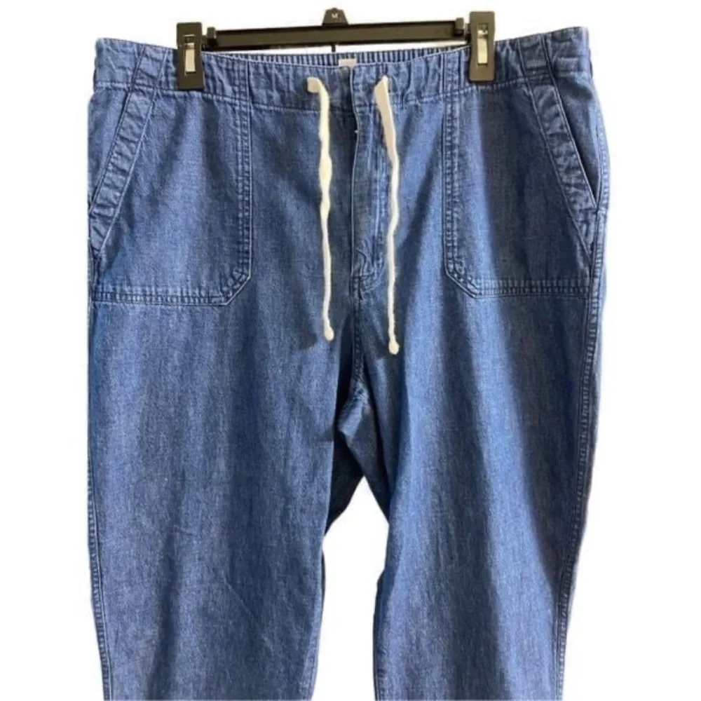 J. Crew Relaxed Fit Denim Jeans Deep Blue pull on XL